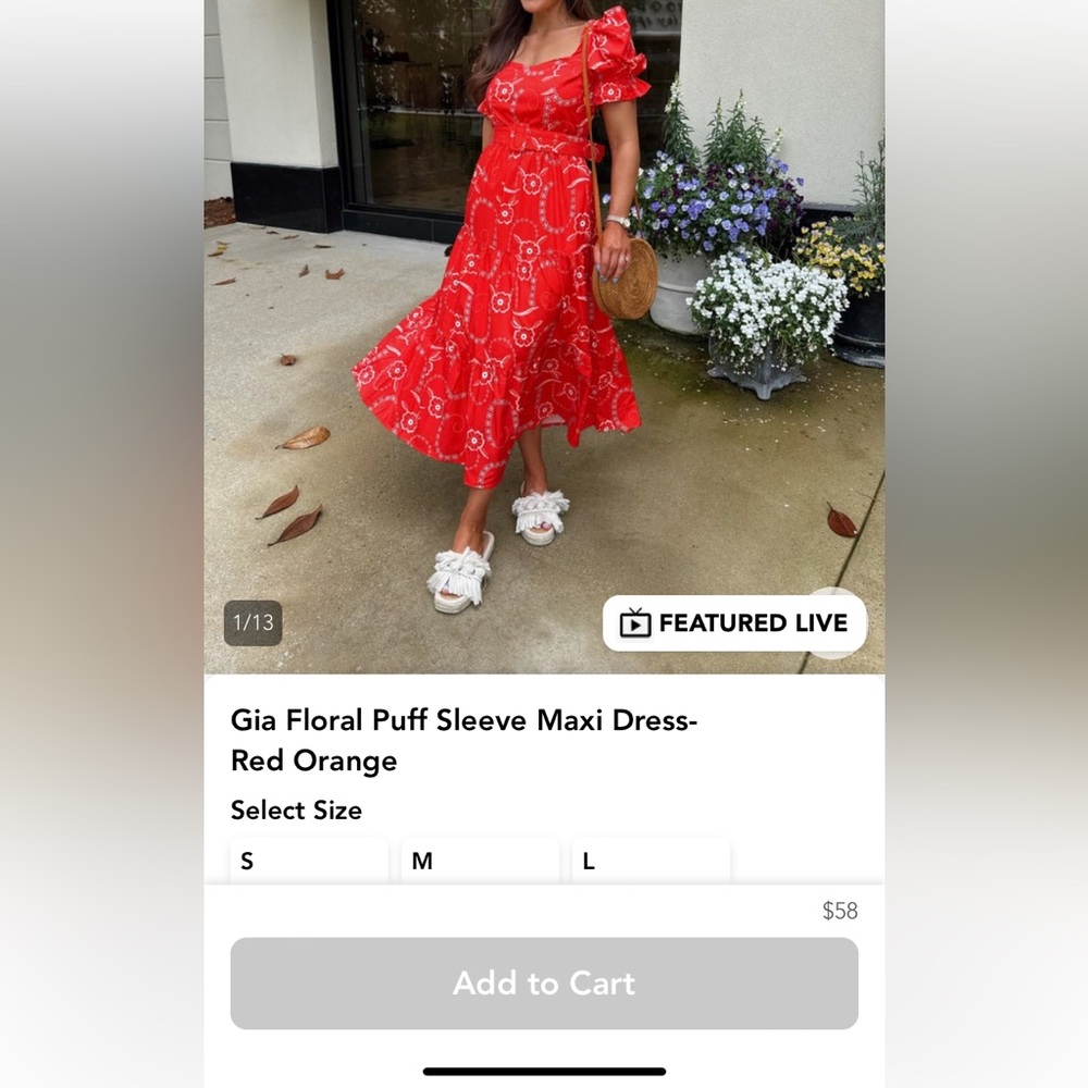 Puff sleeve red gorgeous dress with belt